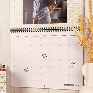 Calendrier mural A4 paysage double page